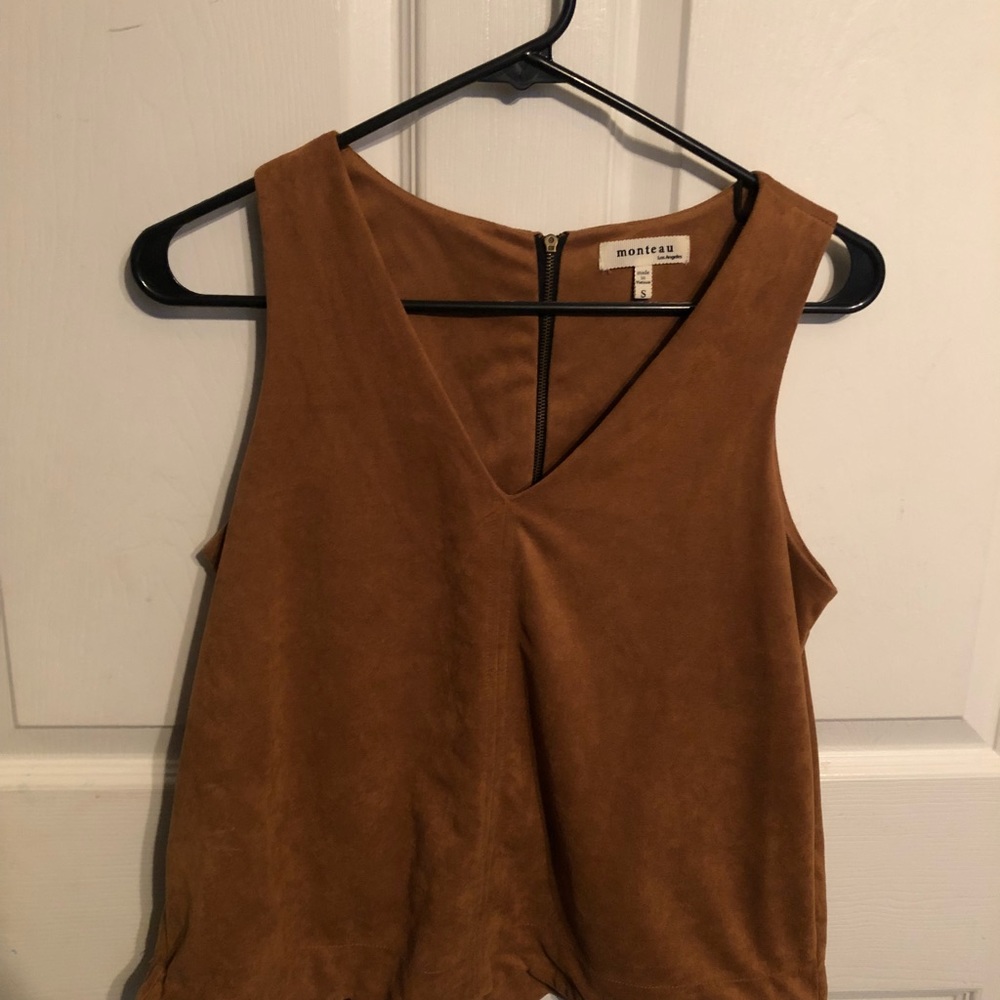 Brown Suede Monteau Blouse